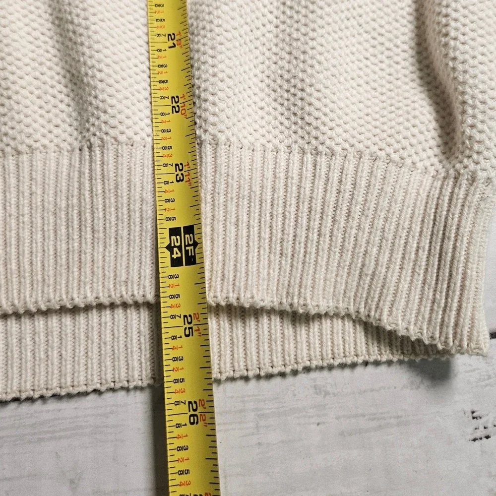 Cape Isle‎ Knitters Cream Cotton Popcorn Knit Sweater Vest V-Neck Preppy M